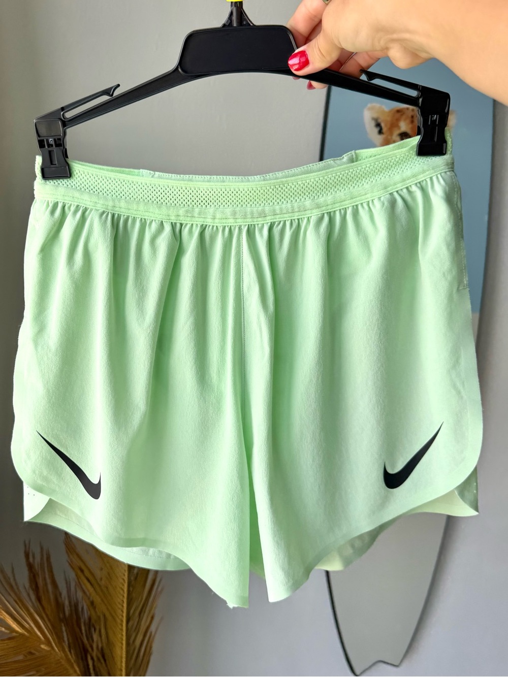NIKE AeroSwift Dri-FIT ADV Running 4” Shorts Mint Green Size XS Dual Swoosh